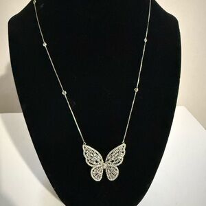 Sterling Silver CZ butterfly necklace